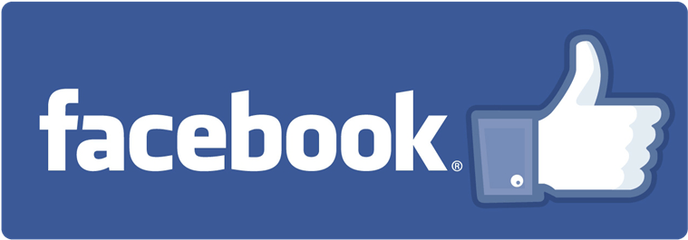 A blue facebook logo with white lettering.